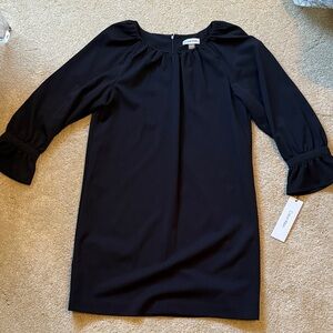 Calvin Klein Black Dress with Ruffled Sleeves